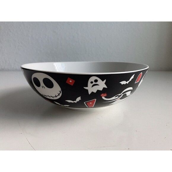Nightmare Before Christmas Jack Skellington And Zero Ceramic Large Serving Bowl - Picture 6 of 12